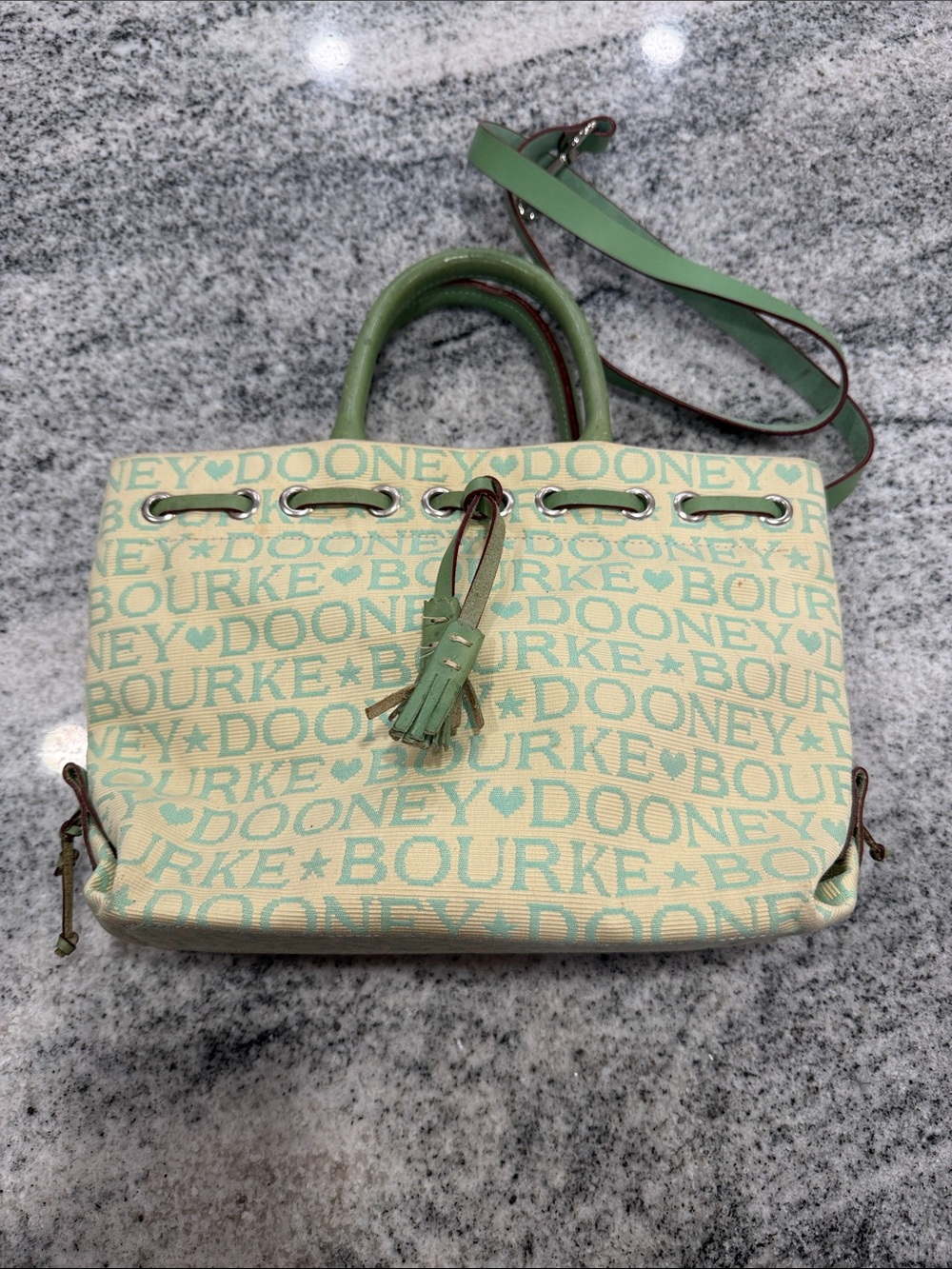 Dooney & Bourke Mint Logo Jacquard Convertible Satchel